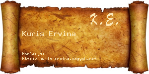 Kuris Ervina névjegykártya